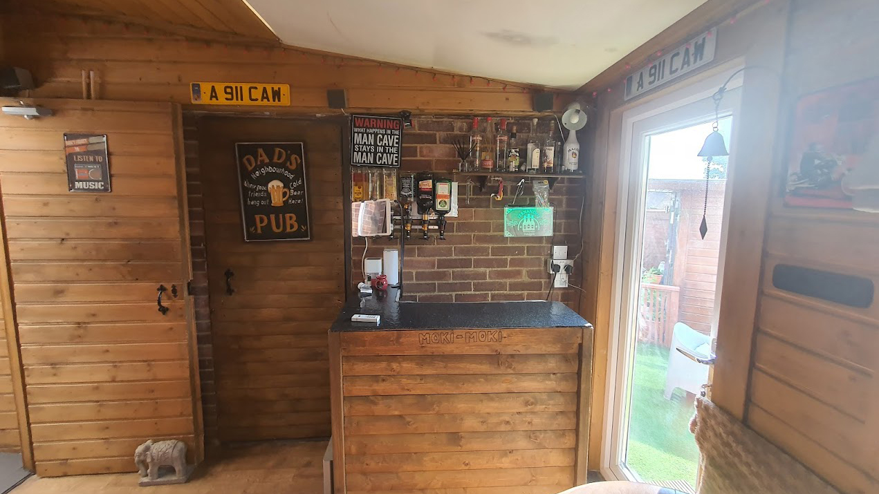 Mancave created with a bar inside