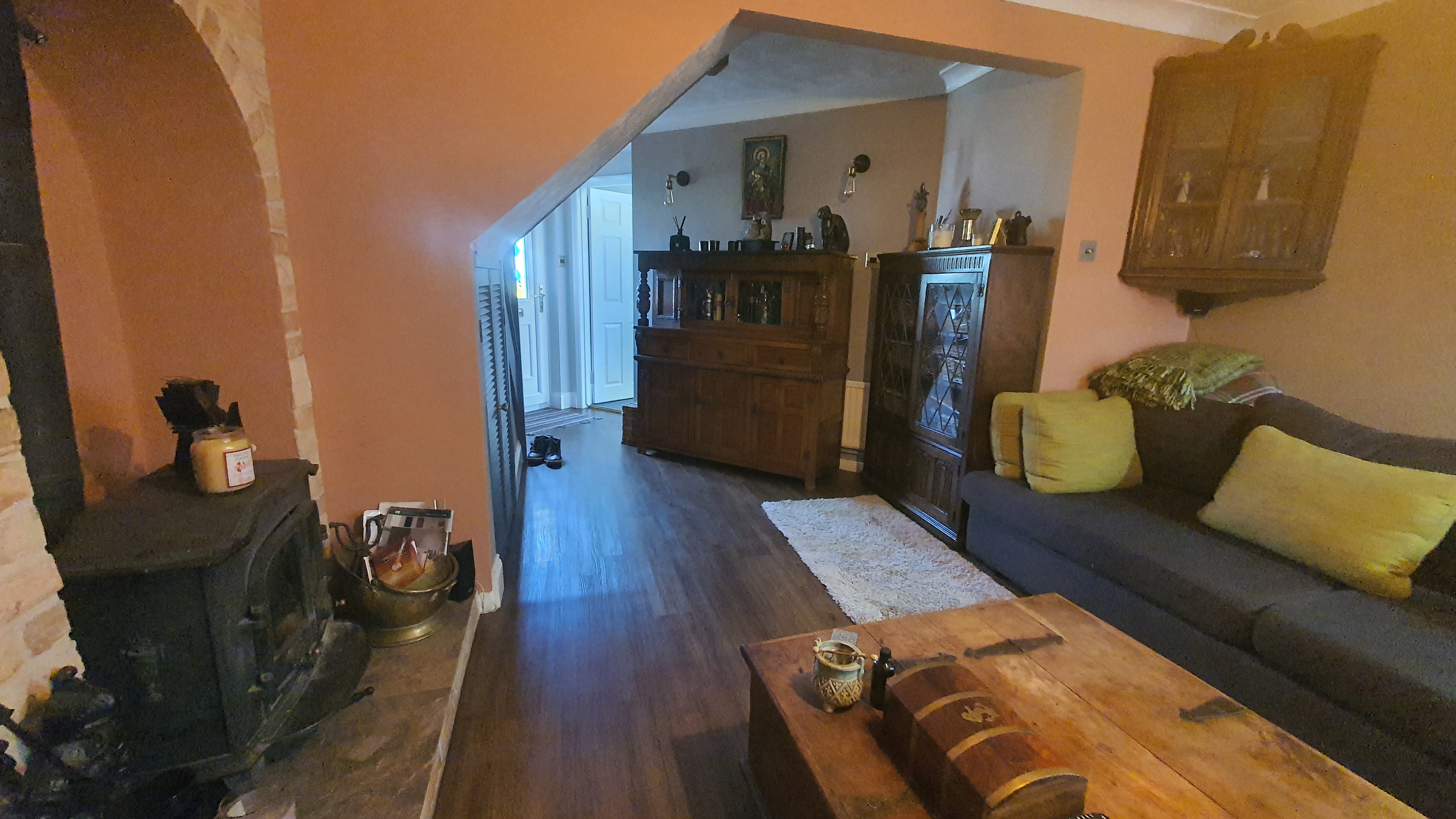 Cut out on the ceiling to create a large opening